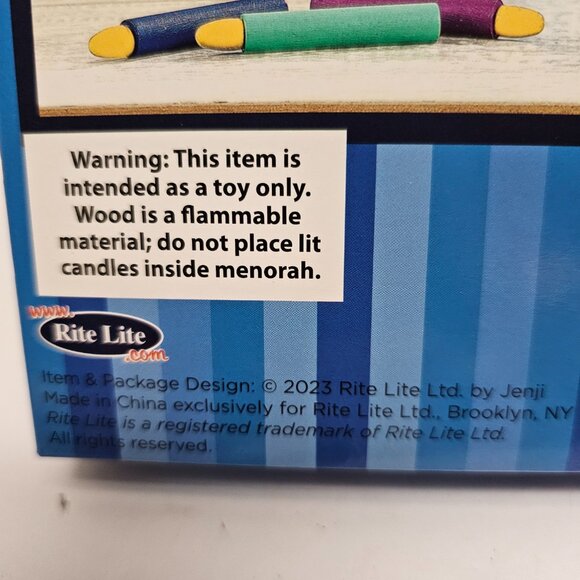 New Child Boy Girl Sturdy Mini Wood Menorah W 9 Candles Happy Chanukkah 4" - Picture 5 of 14